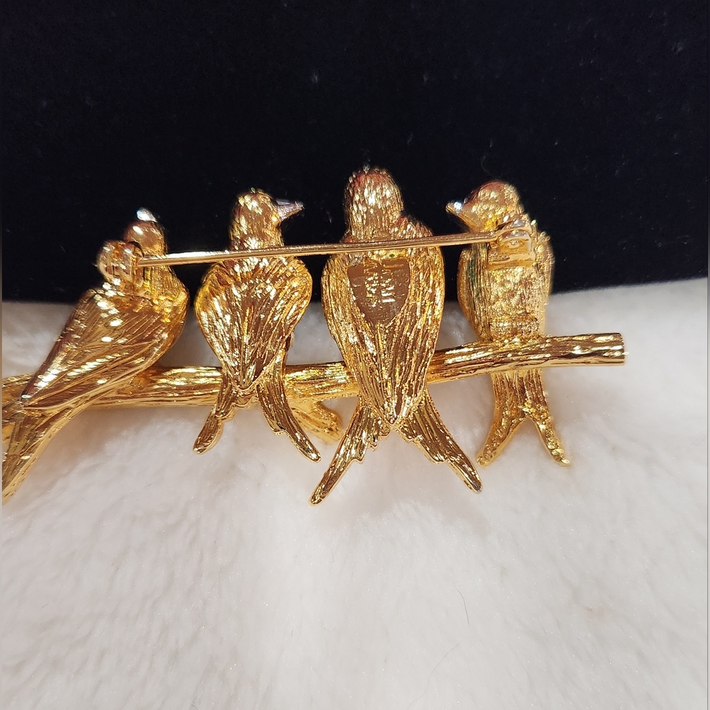 Joan Rivers Songbirds Vintage Brooch - Picture 3 of 6
